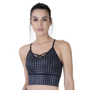 Bra Fem Poly/spx Everlast Houndstooh Tone/tone - S