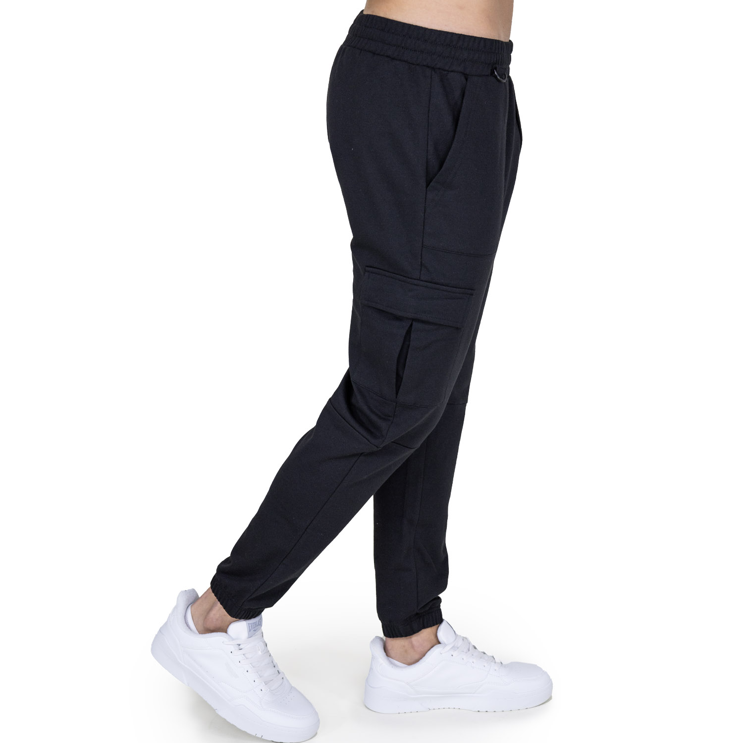 Pant Men Poly/cott Everlast Jogger Cargo Bk M6 S