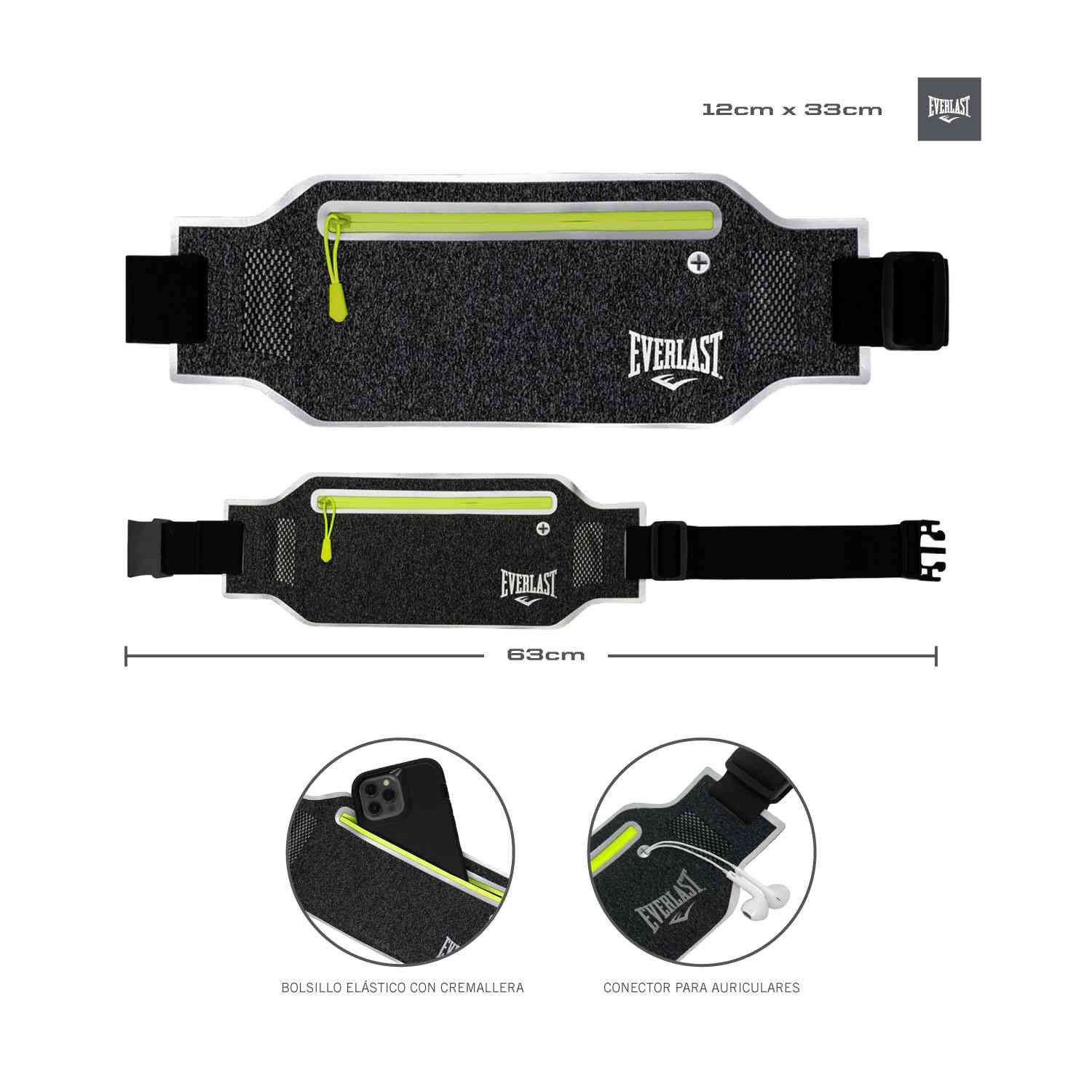 Bolso De Cintura Corredor Everlast Bk - Imagen 2