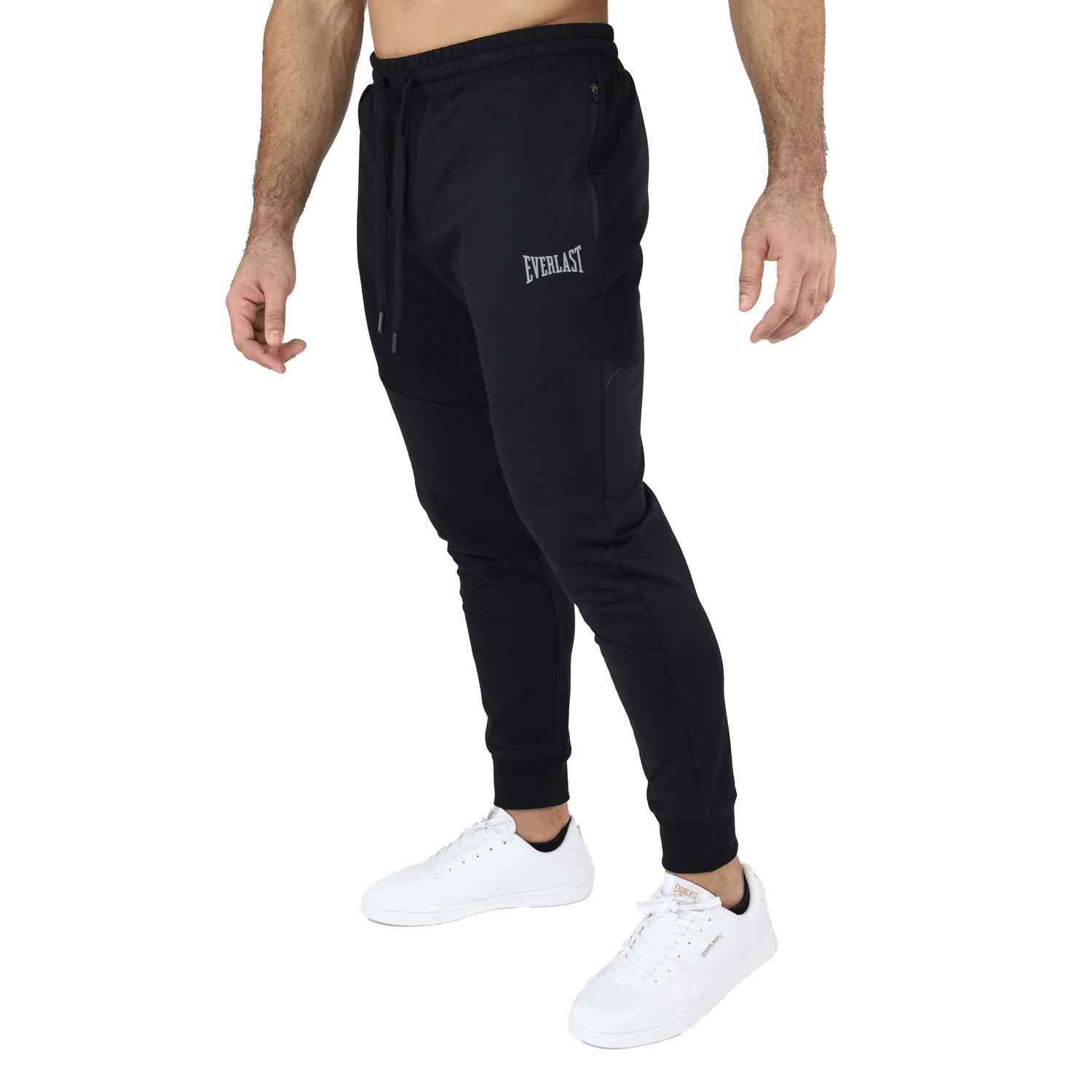 Jogger Pant Men Cott/Poly Everlast Zippered BK M6 S