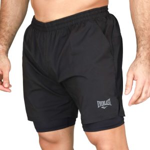 Short 2in1 Men Poly Everlast Track Ii 5"  Bk M6 - L
