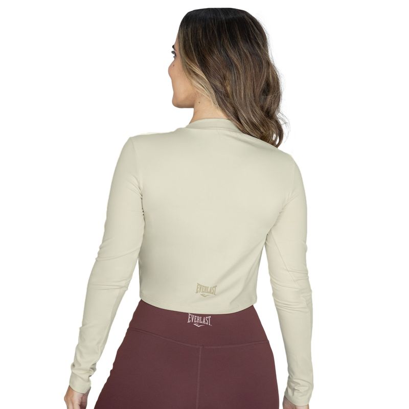 Crop L/S Fem Poly/Spx Everlast Journey Beige - Imagen 2