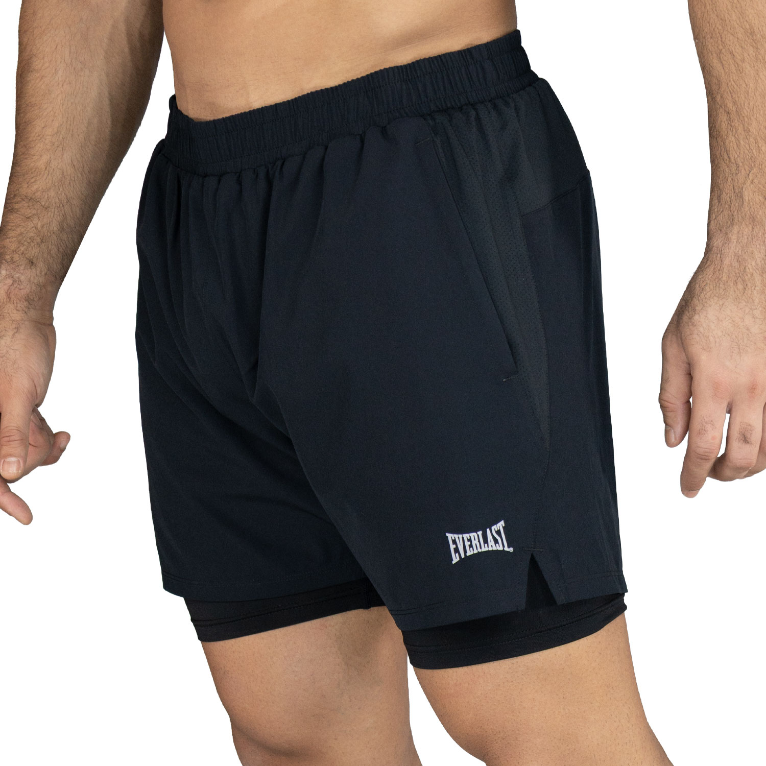 Short 2in1 Men Poly/Elast Everlast Stride 5" Bk - Imagen 2