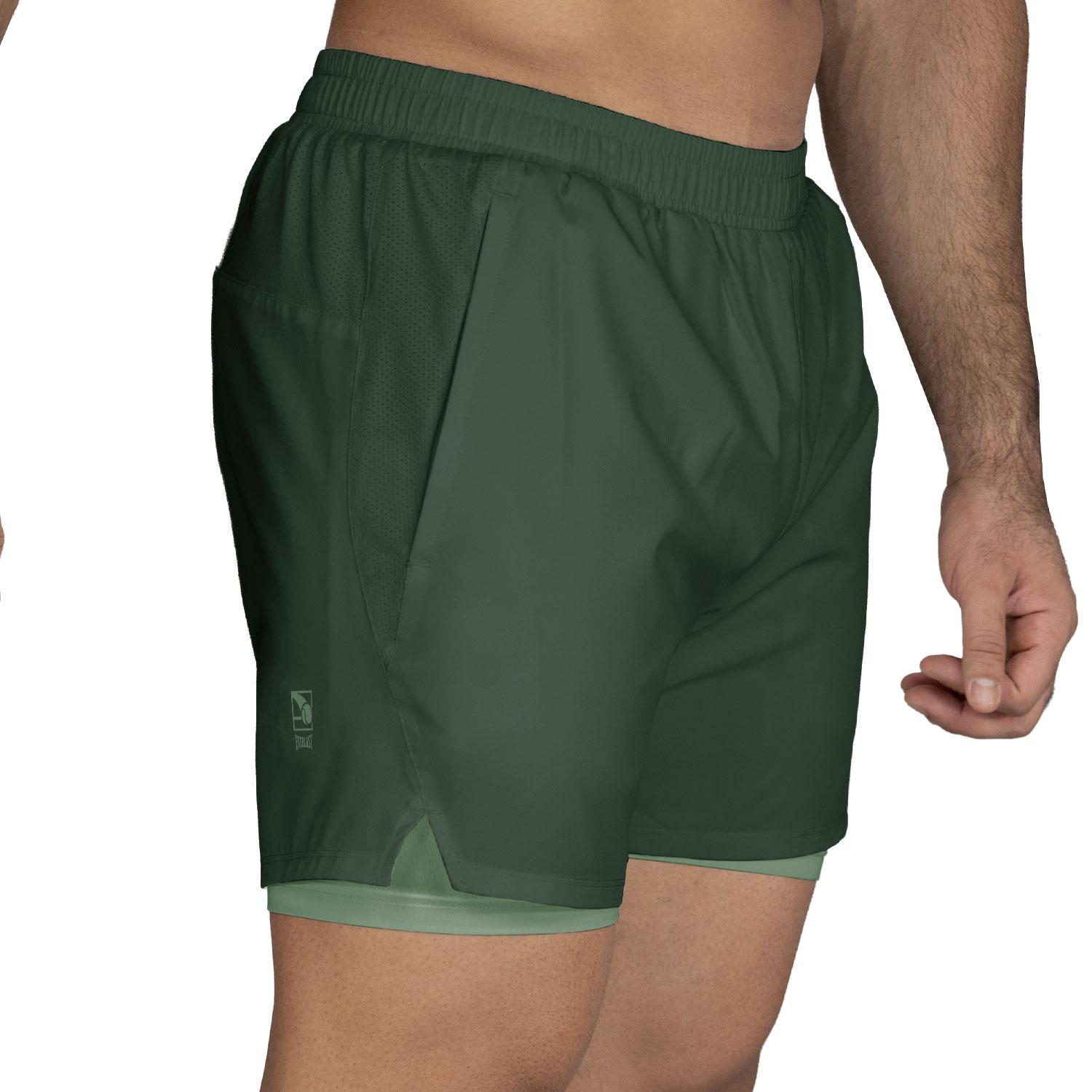 Short 2in1 Men Poly/Elast Everlast Stride 5" Gn - Imagen 3