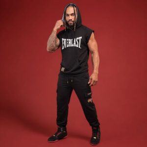 Hoodie Vest Men Everlast Boxing Bison Bk - M